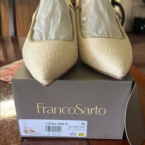Franco Sarto Women's Gold Textured Heels